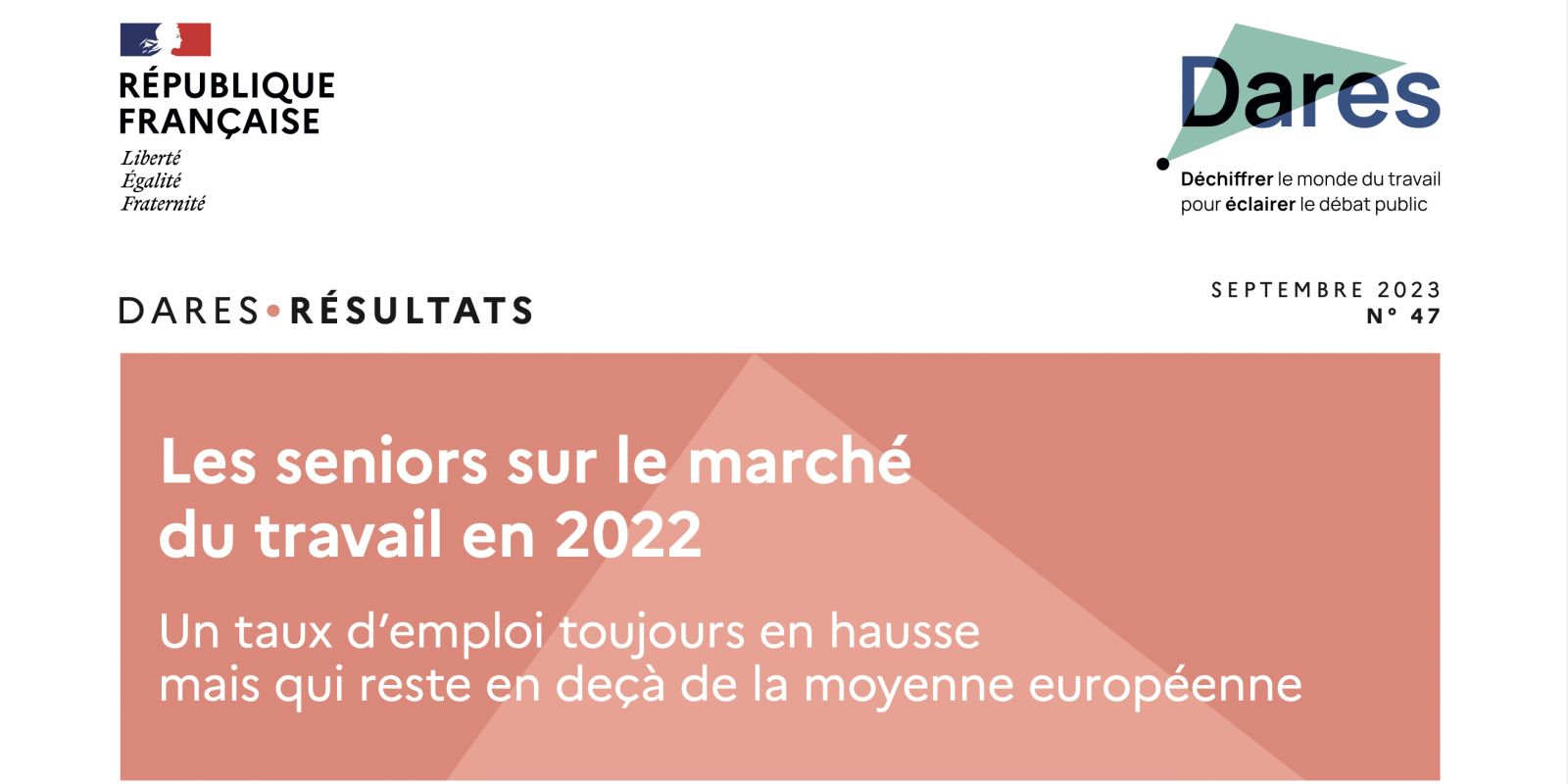 Dares - Les seniors sur le marché du travail en 2022